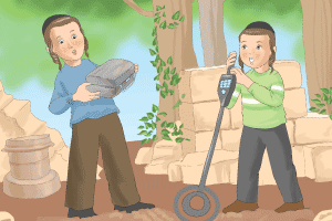 boys jewish digging treasure