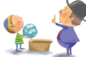 drawing of dr mitzva and boy