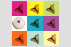 cute hamentachen and donut