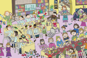 illustration of purim seuda