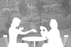 black and white background  conversation