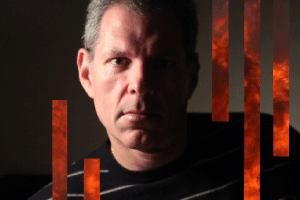 face and bars of flames