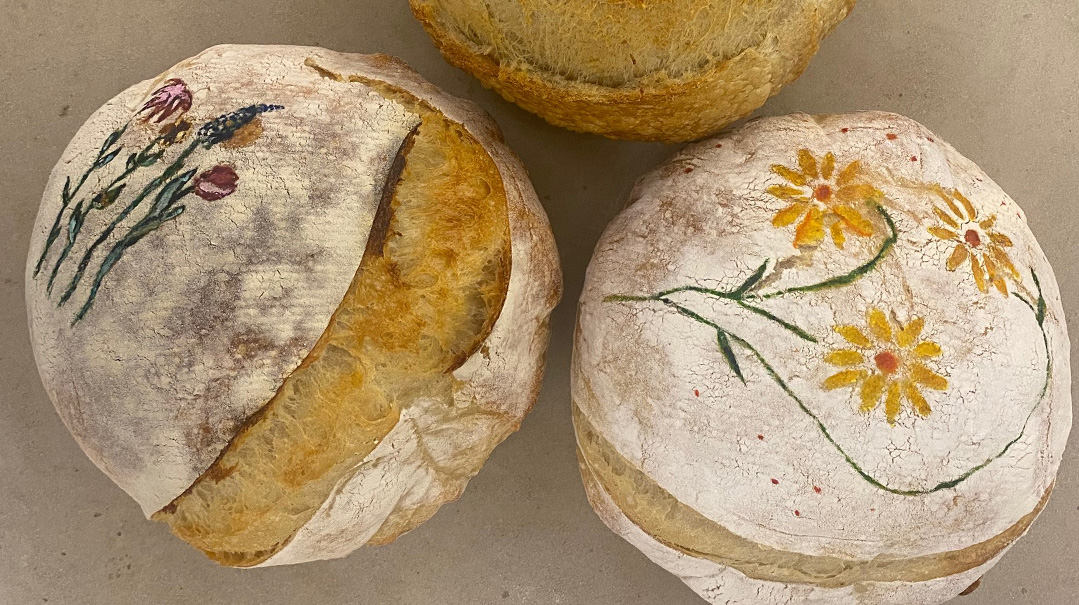 Bread Design: Floral Stencil 